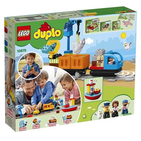LEGO DUPLO 10875 Il Grande Treno Merci, Set Push & Go, Luci e Suoni, Gru Giocattolo, Giochi per Bambini dai 2 ai 5 Anni - 9