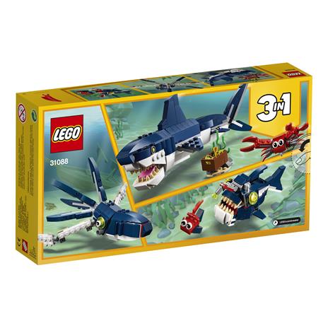 LEGO Creator 31088 Creature degli Abissi: Squalo, Granchio e Calamaro o Rana Pescatrice, Giocattoli per Bambini - 11