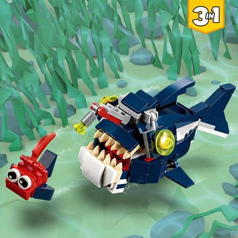 LEGO Creator 31088 Creature degli Abissi: Squalo, Granchio e Calamaro o Rana Pescatrice, Giocattoli per Bambini - 5