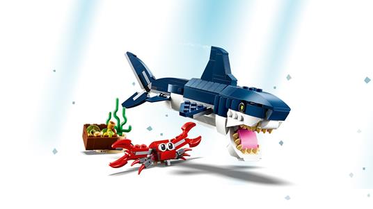 LEGO Creator 31088 Creature degli Abissi: Squalo, Granchio e Calamaro o Rana Pescatrice, Giocattoli per Bambini - 8