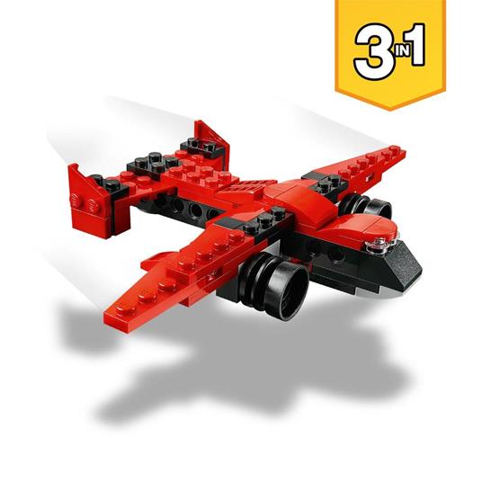 LEGO Creator 31100 3 in 1 Auto Sportiva - Hot Rod - Kit di Costruzione Aereo, Giocattoli per Bambini e Bambine - 8
