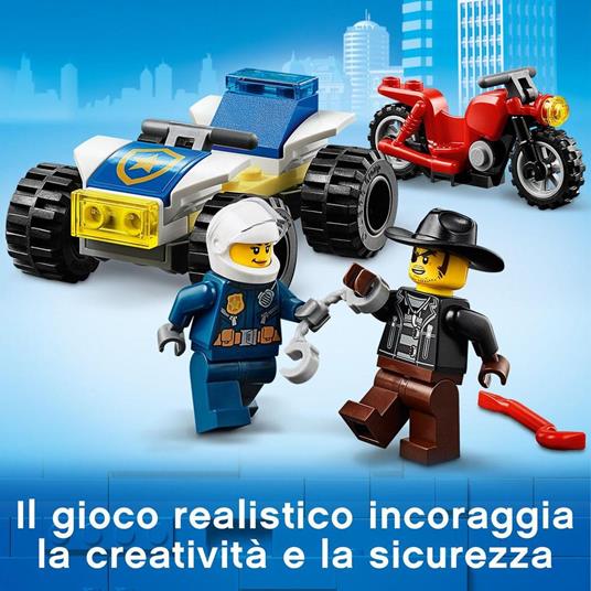 LEGO City 60243 Inseguimento sullElicottero della Polizia con Quad ATV, Moto, Camion, Kit di Costruzione Giocattoli - 4