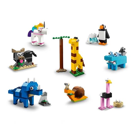 LEGO Classic 11011 Mattoncini e Animali, Set con 10 Modellini da Costruire, Unicorno, Dinosauro Giocattolo, Giochi Creativi - 3