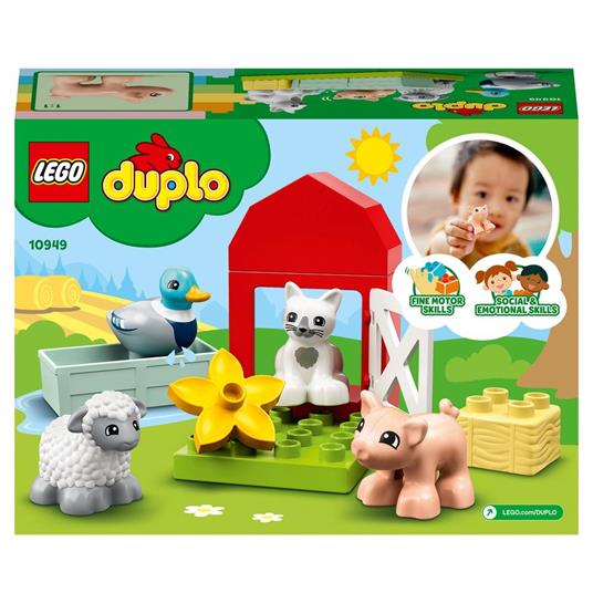 LEGO DUPLO Town 10949 Gli Animali della Fattoria, con Anatra, Maiale, Gatto e Mucca Giocattolo, Giochi Creativi per Bambini - 9