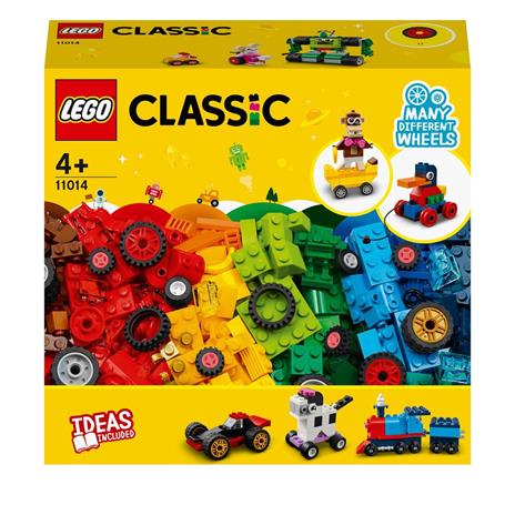LEGO Classic 11014 Mattoncini e Ruote, Set di Costruzioni per Bambini 4+ Anni con Macchinine Giocattolo, Trenino, Robot - 2