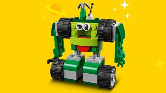 LEGO Classic 11014 Mattoncini e Ruote, Set di Costruzioni per Bambini 4+ Anni con Macchinine Giocattolo, Trenino, Robot - 12