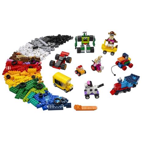 LEGO Classic 11014 Mattoncini e Ruote, Set di Costruzioni per Bambini 4+ Anni con Macchinine Giocattolo, Trenino, Robot - 8