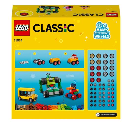 LEGO Classic 11014 Mattoncini e Ruote, Set di Costruzioni per Bambini 4+ Anni con Macchinine Giocattolo, Trenino, Robot - 9