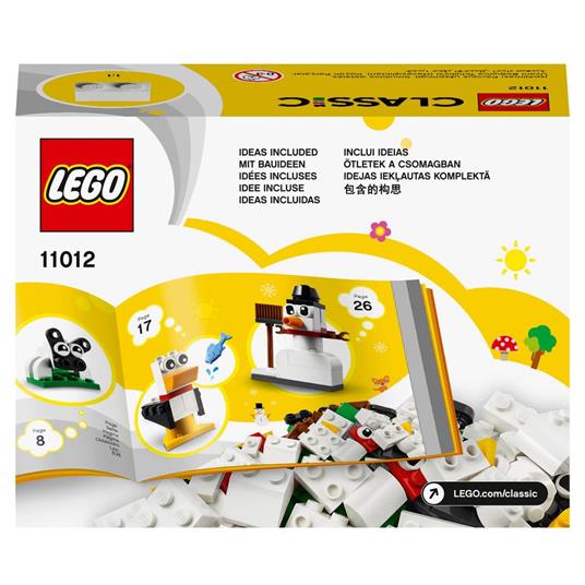 LEGO Classic 11012 Mattoncini Bianchi Creativi, Set di Costruzioni per Bambini 4+ Anni con Pupazzo di Neve, Pecora e Gabbiano - 8
