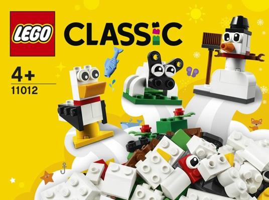 LEGO Classic 11012 Mattoncini Bianchi Creativi, Set di Costruzioni per Bambini 4+ Anni con Pupazzo di Neve, Pecora e Gabbiano - 10