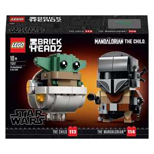 Giocattolo LEGO Star Wars 75317 Il Mandaloriano e il Bambino, Modellini da Costruire di Brickheadz con 'Baby Yoda', Idee Regalo LEGO