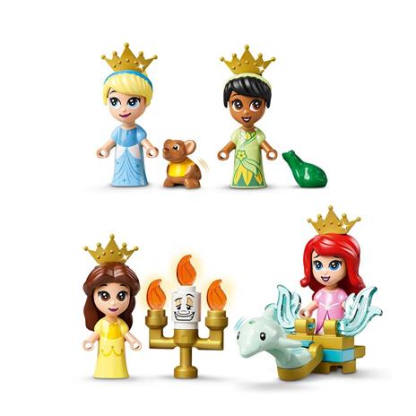 LEGO Disney Princess 43193 L'Avventura Fiabesca di Ariel, Belle, Cenerentola e Tiana, Castello Giocattolo con 4 Mini Bambole - 4