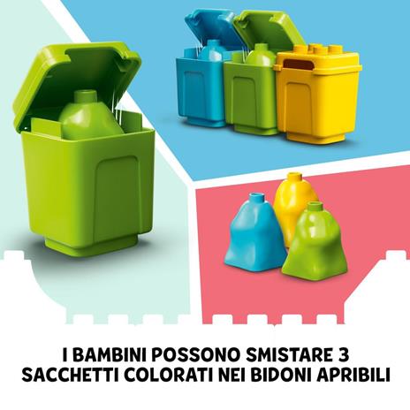 LEGO DUPLO Town 10945 Camion della Spazzatura e Riciclaggio, Giochi Educativi per Bambini dai 2 Anni in su, Set Costruzioni - 4