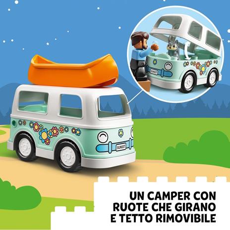 LEGO DUPLO Town 10946 Avventura in Famiglia sul Camper Van, Giochi Educativi per Bambini dai 2 Anni in su, Set Costruzioni - 4