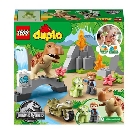 LEGO DUPLO Jurassic World 10939 Fuga del T. rex e del Triceratopo, Dinosauri Giocattolo, Mattoncini Creativi - 8