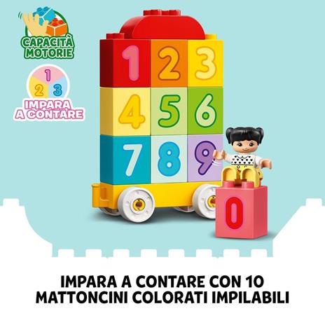 LEGO DUPLO 10954 Treno dei Numeri Giocattolo - Impariamo a Contare, Giochi Educativi con Cane Giocattolo per Bambini 18+ mesi - 4