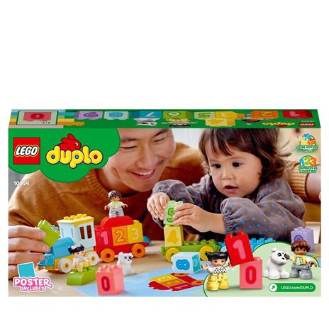 LEGO DUPLO 10954 Treno dei Numeri Giocattolo - Impariamo a Contare, Giochi Educativi con Cane Giocattolo per Bambini 18+ mesi - 8