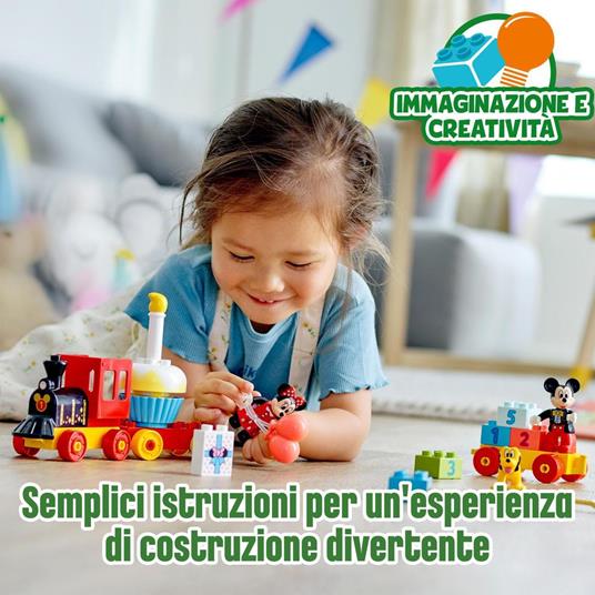 LEGO DUPLO Disney 10941 Il Treno del Compleanno di Topolino e Minnie, Giochi Educativi per Bambini dai 2 Anni, Idea Regalo - 6