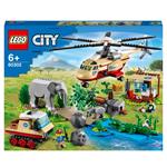 LEGO City 60302 Wildlife Operazione di Soccorso Animale, Set Clinica Veterinaria con Elicottero Giocattolo e 4 Minifigure