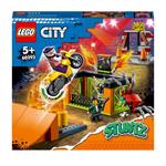LEGO City 60293 Stuntz Stunt Park, Set da Costruzione con Moto Giocattolo con Meccanismo a Spinta, Rampe e Minifigura Pilota