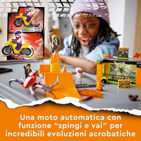 LEGO City 60293 Stuntz Stunt Park, Set da Costruzione con Moto Giocattolo con Meccanismo a Spinta, Rampe e Minifigura Pilota - 2