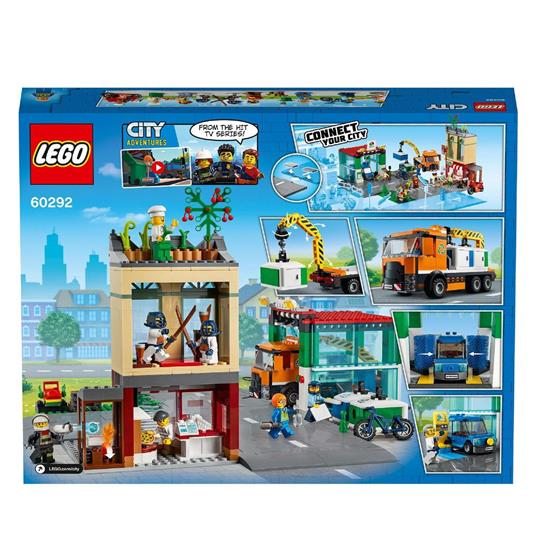 LEGO City 60292 Centro Città con Autolavaggio, Moto, Bici e Camion Giocattolo, Piattaforme Stradali e 8 Minifigure - 10