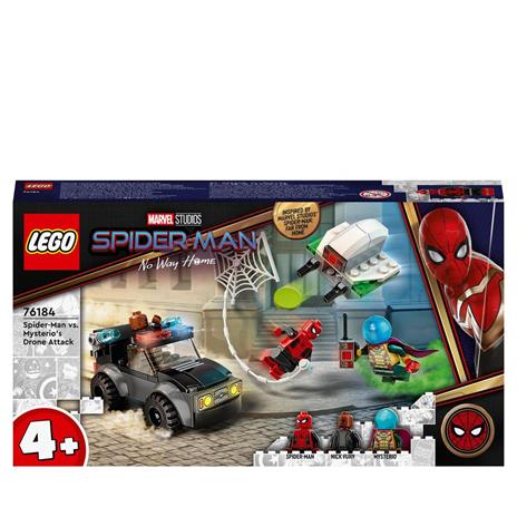 LEGO Marvel 76184 Spider-Man E LAttacco Con Il Drone Di Mysterio, Set da Costruzione con Auto, Giocattoli per Bambini