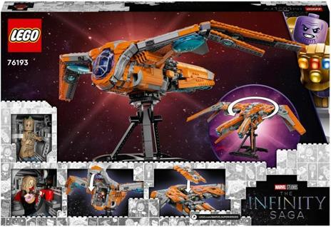 LEGO Super Heroes Marvel 76193 LAstronave dei Guardiani, Giocattoli Avengers con le Minifigure di Thor e Star-Lord - 9