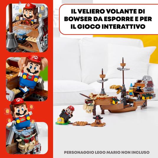 LEGO Super Mario 71391 Il Veliero Volante di Bowser - Pack di Espansione, Set di Costruzioni in Mattoncini per Bambini - 3