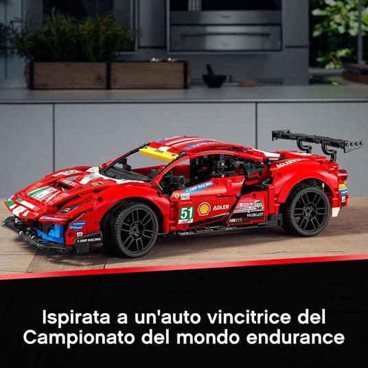 LEGO Technic 42125 Ferrari 488 GTE AF Corse #51, Modello Auto Sportiva da Corsa, Set da Collezione per Adulti - 2