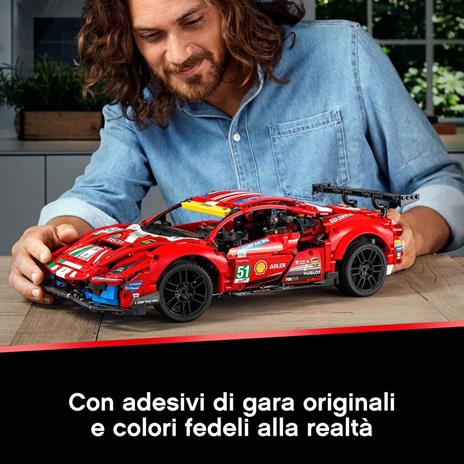 LEGO Technic 42125 Ferrari 488 GTE AF Corse #51, Modello Auto Sportiva da Corsa, Set da Collezione per Adulti - 7