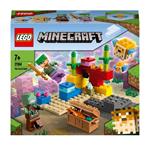 LEGO Minecraft 21164 La Barriera Corallina Modellino da Costruire con Alex Zombie 2 Pesci Giocattolo e Forziere del Tesoro