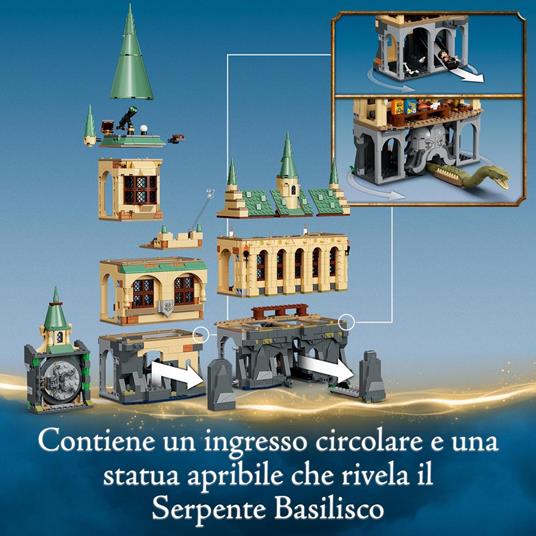 LEGO Harry Potter 76389 La Camera dei Segreti di Hogwarts, Castello Giocattolo Modulare con Sala Grande e Minifigure d'Oro - 6