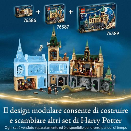 LEGO Harry Potter 76389 La Camera dei Segreti di Hogwarts, Castello Giocattolo Modulare con Sala Grande e Minifigure d'Oro - 11