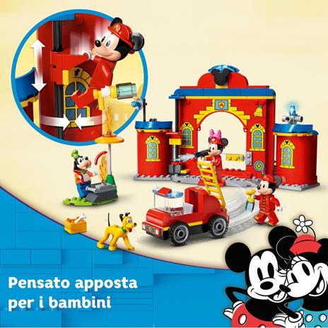 LEGO Disney 10776 Mickey and Friends Autopompa e Caserma di Topolino e i Suoi Amici, Camion Giocattolo dei Pompieri - 3