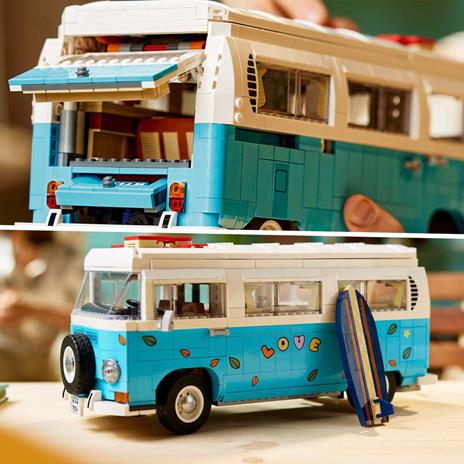 LEGO Icons 10279 Camper Van Volkswagen T2, Classico Modello Auto da Costruire con Dettagli Iconici, Hobby Creativi per Adulti - 6