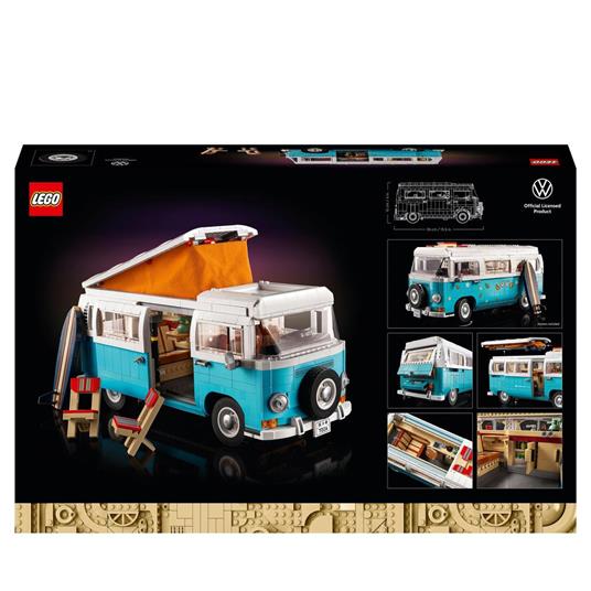 LEGO Icons 10279 Camper Van Volkswagen T2, Classico Modello Auto da Costruire con Dettagli Iconici, Hobby Creativi per Adulti - 8