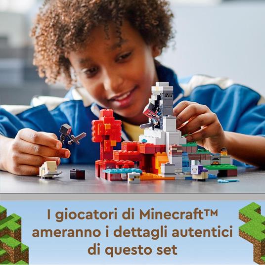 LEGO Minecraft 21172 Il Portale in Rovina, Set Giocattoli per Bambini con Steve, la Pecorella e il Baby Hoglin - 2