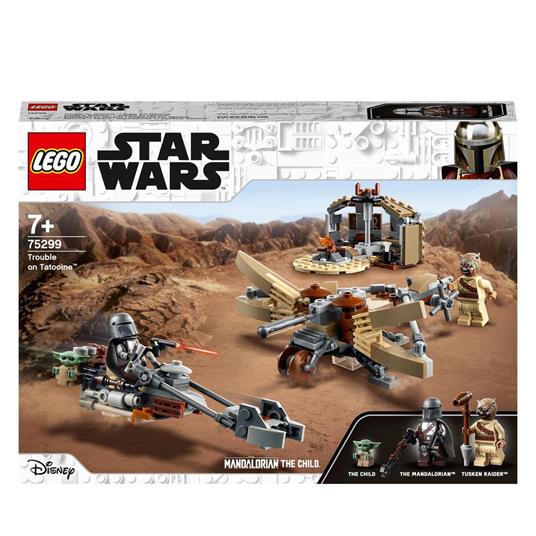 LEGO 75299 Star Wars: The Mandalorian Allarme su Tatooine, Set da Costruzione con Personaggio del Bambino Baby Yoda