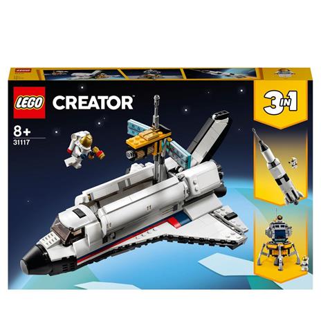 LEGO Creator 31117 3 in 1 Avventura dello Space Shuttle, Razzo Spaziale Giocattolo, Costruzioni per Bambini dai 8 Anni
