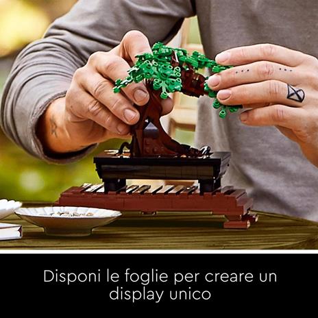 LEGO Icons 10281 Albero Bonsai, Piante Artificiali, Costruzione in Mattoncini, Decorazioni Casa, Hobby Creativi per Adulti - 4