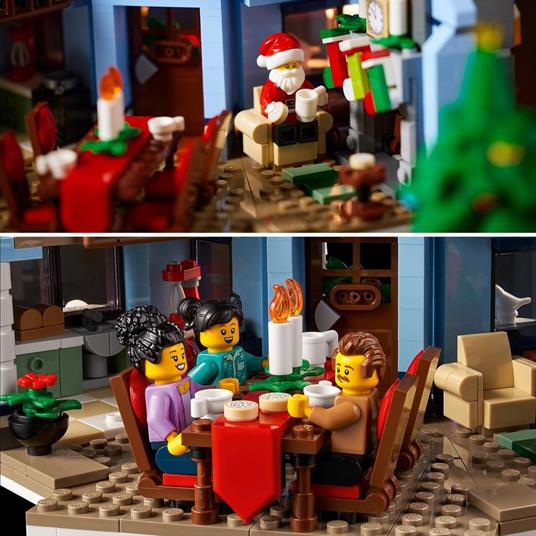 LEGO Icons 10293 La Visita di Babbo Natale, Set di Costruzioni per Adulti e Famiglie, Decorazioni Natalizie per la Casa - 4