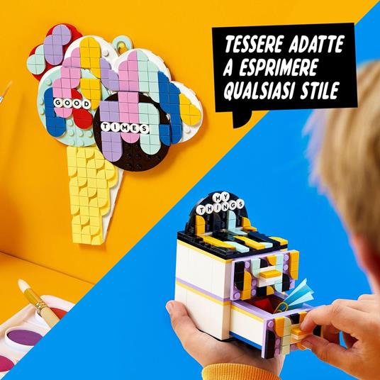 LEGO DOTS 41938 Designer Box Creativa, Kit Fai da Te per Bambini, Decorazioni Cameretta con Portamatite, Cornice Foto - 7