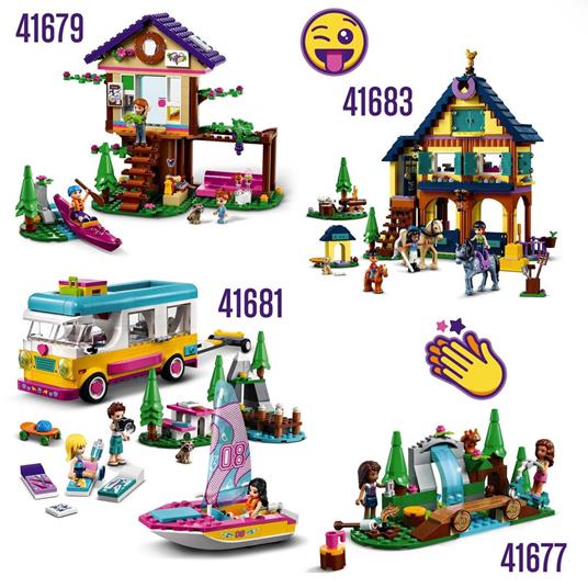 LEGO Friends 41681 Camper Van nel Bosco con Barca a Vela, Playset Giocattolo con Mini Bamboline di Stephanie, Emma ed Ethan - 6
