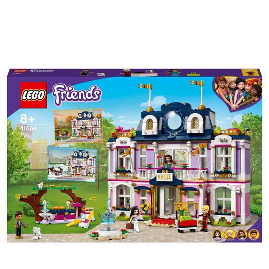 LEGO Friends 41684 Grand Hotel di Heartlake City, Casa delle Bambole, 4 Mini Bamboline e Accessori, Giochi Bambini da 8 Anni