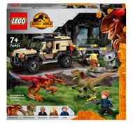 LEGO Jurassic World 76951 Trasporto del Piroraptor e del Dilofosauro, Giochi per Bambini di 7+ Anni, con Dinosauro Giocattolo