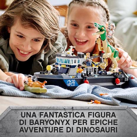 LEGO Jurassic World 76942 Fuga sulla Barca del Dinosauro Baryonyx, Regalo per Bambini e Bambine, Giochi con Minifigures - 2