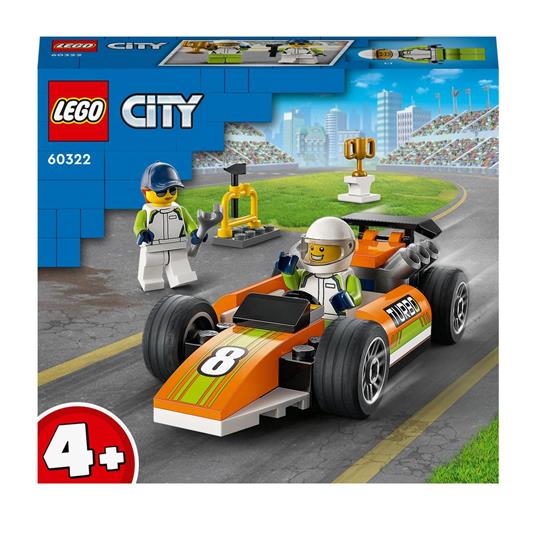 LEGO City Great Vehicles 60322 Auto da Corsa, Macchina Giocattolo Stile Formula 1 con 2 Minifigure, per Bambini di 4+ Anni