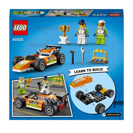 LEGO City Great Vehicles 60322 Auto da Corsa, Macchina Giocattolo Stile Formula 1 con 2 Minifigure, per Bambini di 4+ Anni - 9
