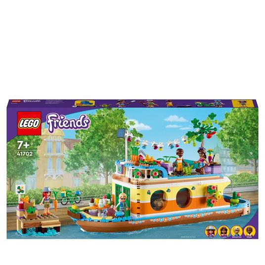 LEGO Friends 41702 Casa Galleggiante sul Canale, Giochi per Bambina e Bambino dai 7 Anni in su con Giardino